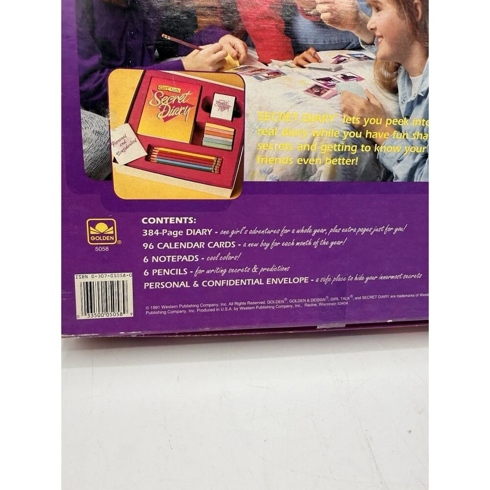 1991 Girl Talk Secret Diary Game Golden 5058 Secrets & Surprises : Read